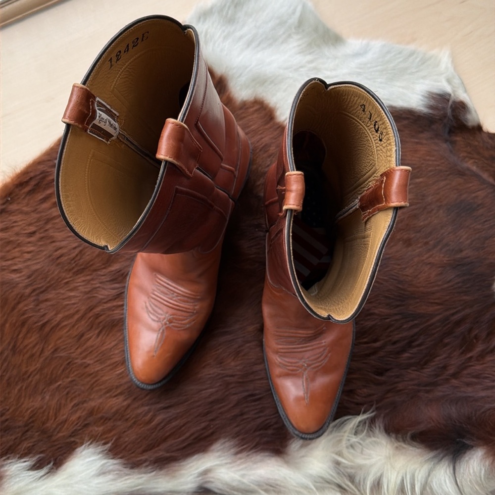 Rios of Mercedes Classic Brown Leather Cowboy Boots - Picture 9 of 9